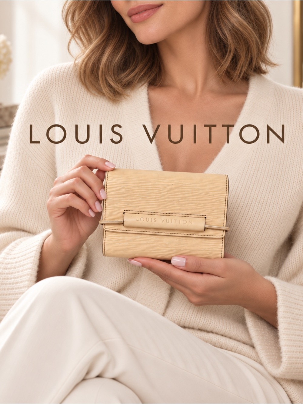 Louis Vuitton Vintage Vanille Epi Elastique Wallet Card Case
